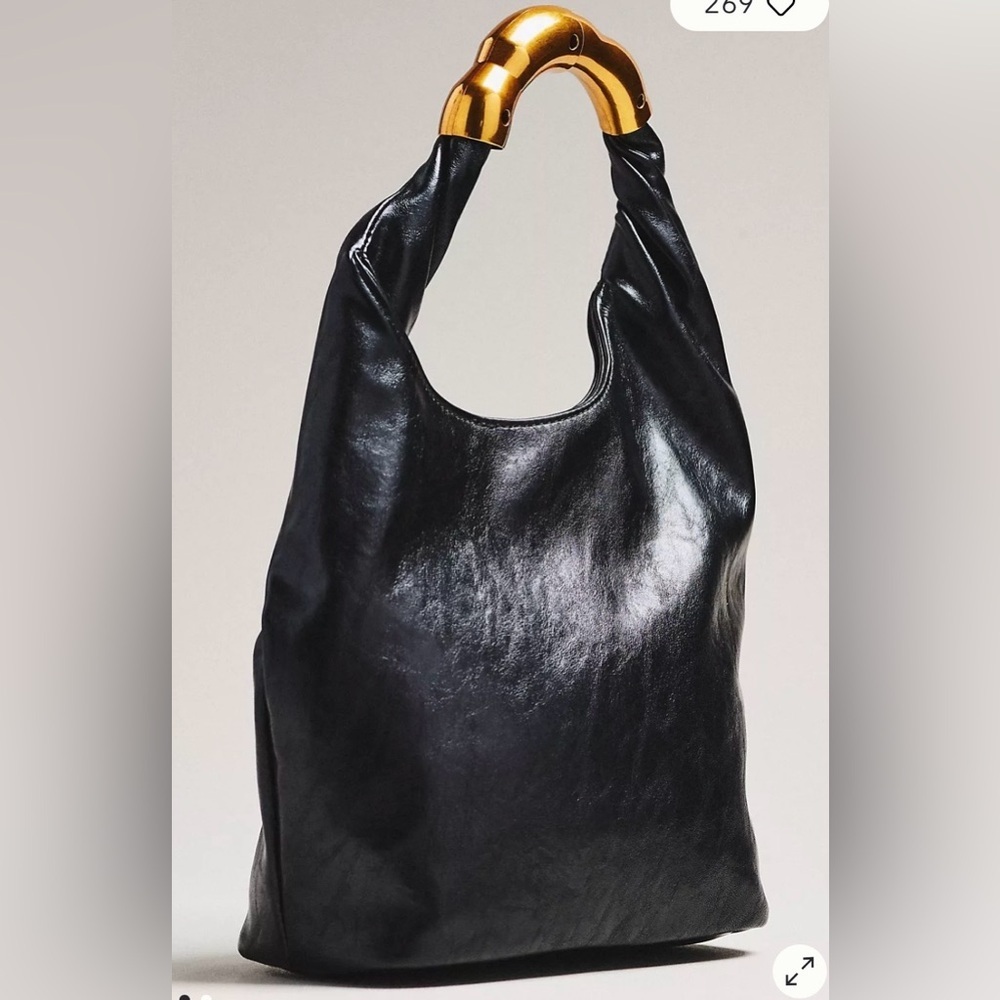 Anthropologie Vegan Leather Gilded Shoulder Bag - Picture 4 of 4